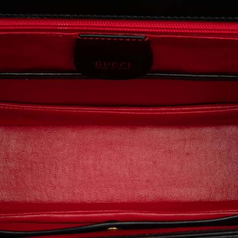 Gucci Calfskin Bamboo Night Black Leather Good condition - Model View