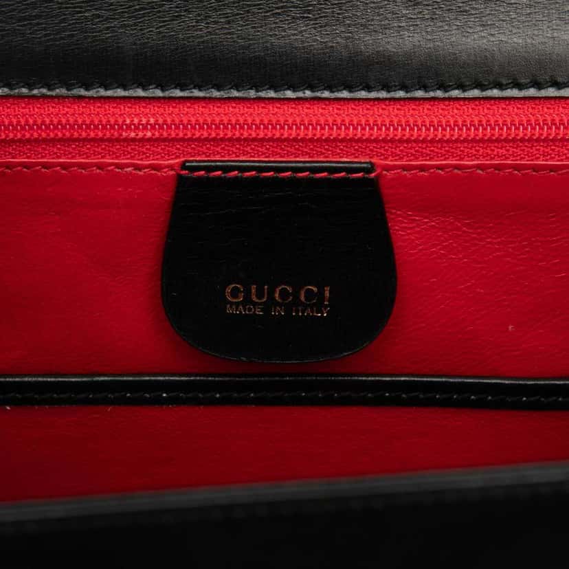 Gucci Calfskin Bamboo Night Black Leather Good condition - Box View
