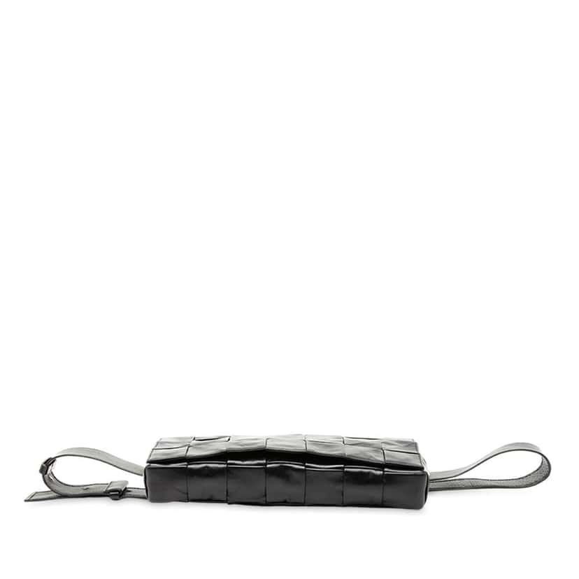 Bottega Veneta Stretch Paper Calfskin Intrecciato Cassette Belt Bag Black Leather Good condition - Inside View