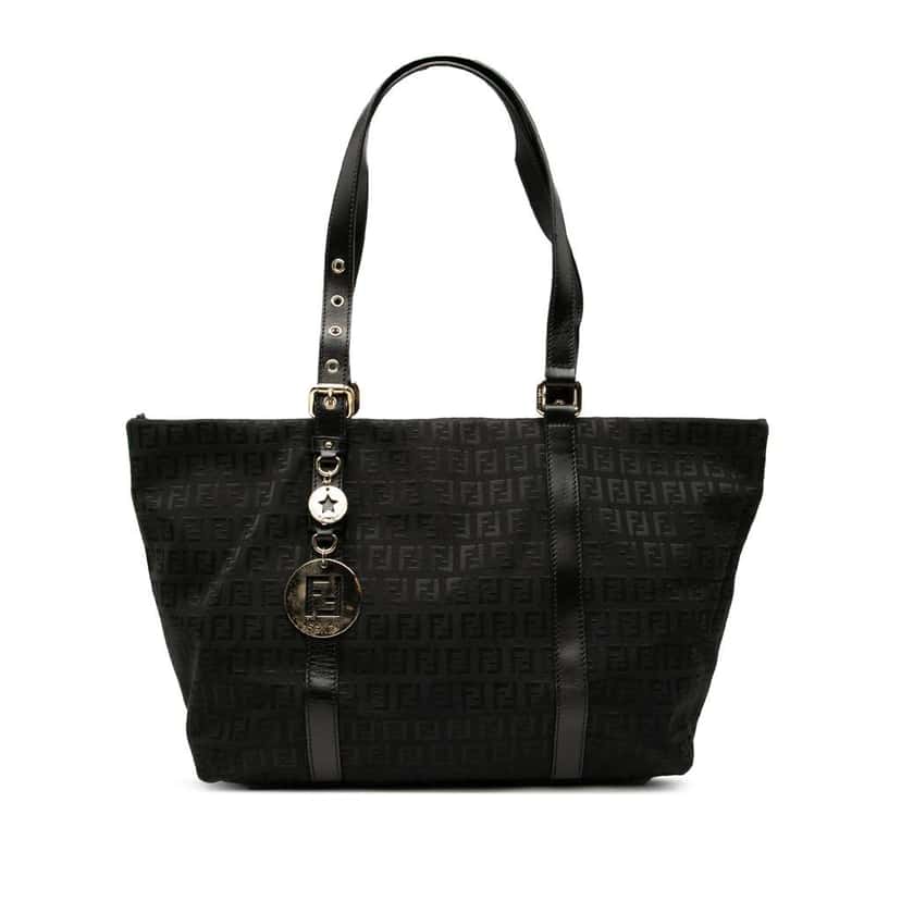 Fendi Zucchino Canvas Superstar Tote Black Canvas Very good condition - Front View