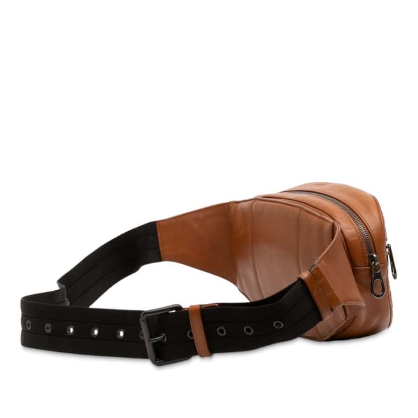 Bottega Veneta Nappa Intrecciato Belt Bag Brown Leather Good condition - Back View
