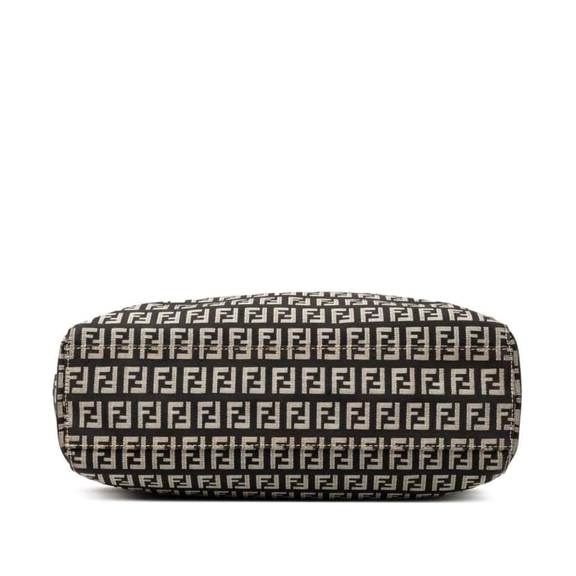 Fendi Small Zucchino Canvas Tote Black Canvas Good condition - Inside View