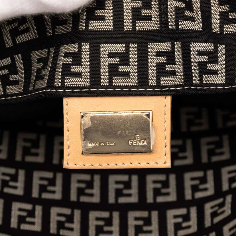 Fendi Small Zucchino Canvas Tote Black Canvas Good condition - Box View