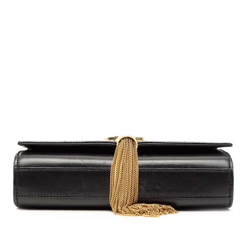 Saint Laurent Small Smooth Calfskin Monogram Kate Tassel Crossbody Black Leather Very good condition - Inside View