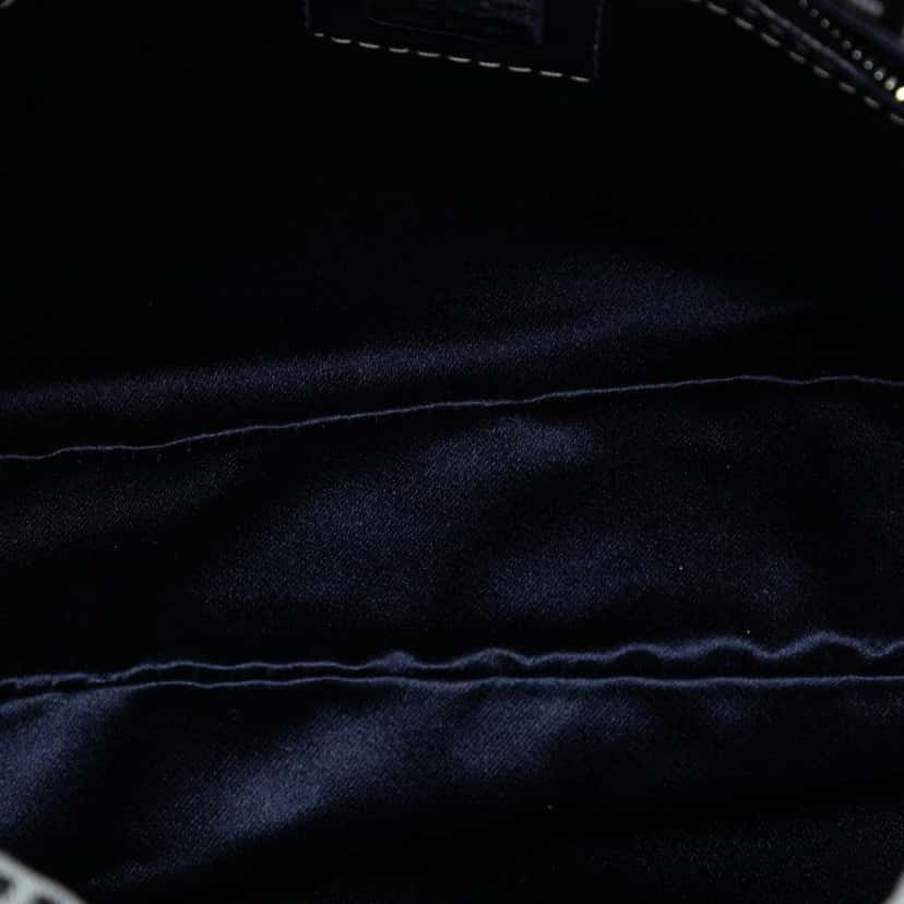 Fendi Zucchino Canvas Double Flap Shoulder Bag Grey Canvas Good condition - Model View
