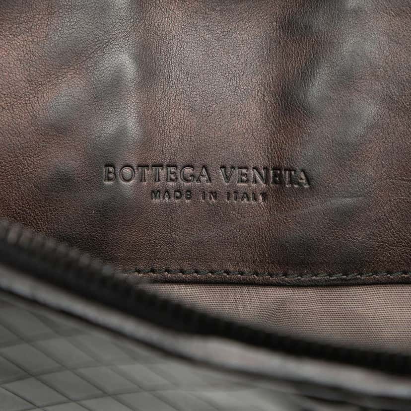 Bottega Veneta Nappa Intreccio Imperatore Zip Clutch Brown Leather Good condition - Box View