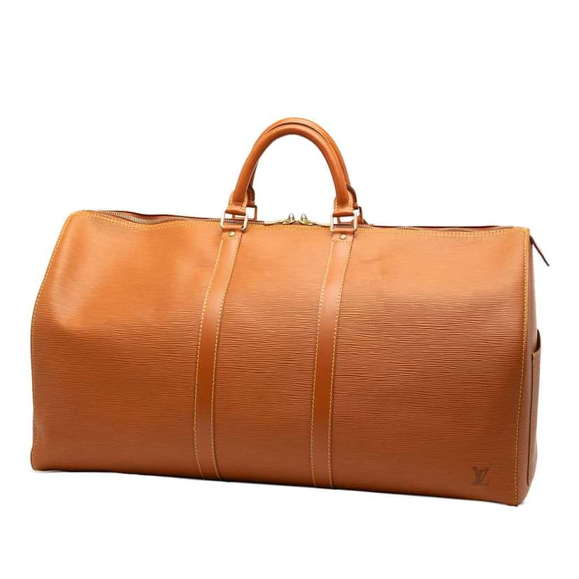 Louis Vuitton Epi Keepall 55 Brown Leather Good condition - Back View