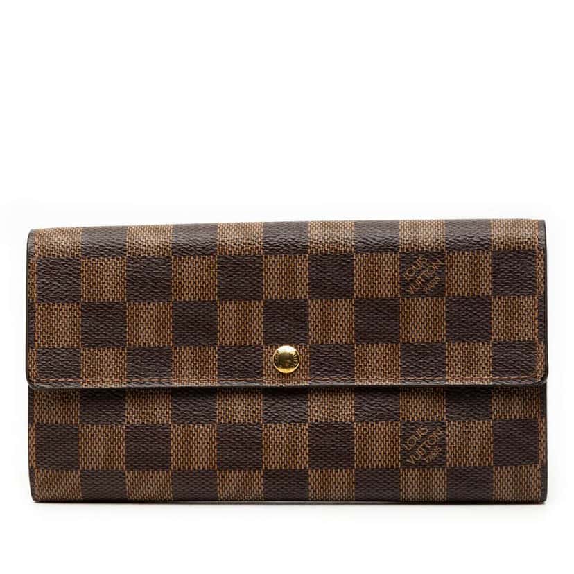 Louis Vuitton Damier Ebene Sarah Long Wallet Brown Good condition - Front View