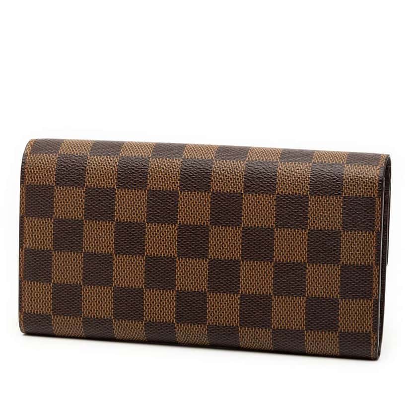 Louis Vuitton Damier Ebene Sarah Long Wallet Brown Good condition - Back View