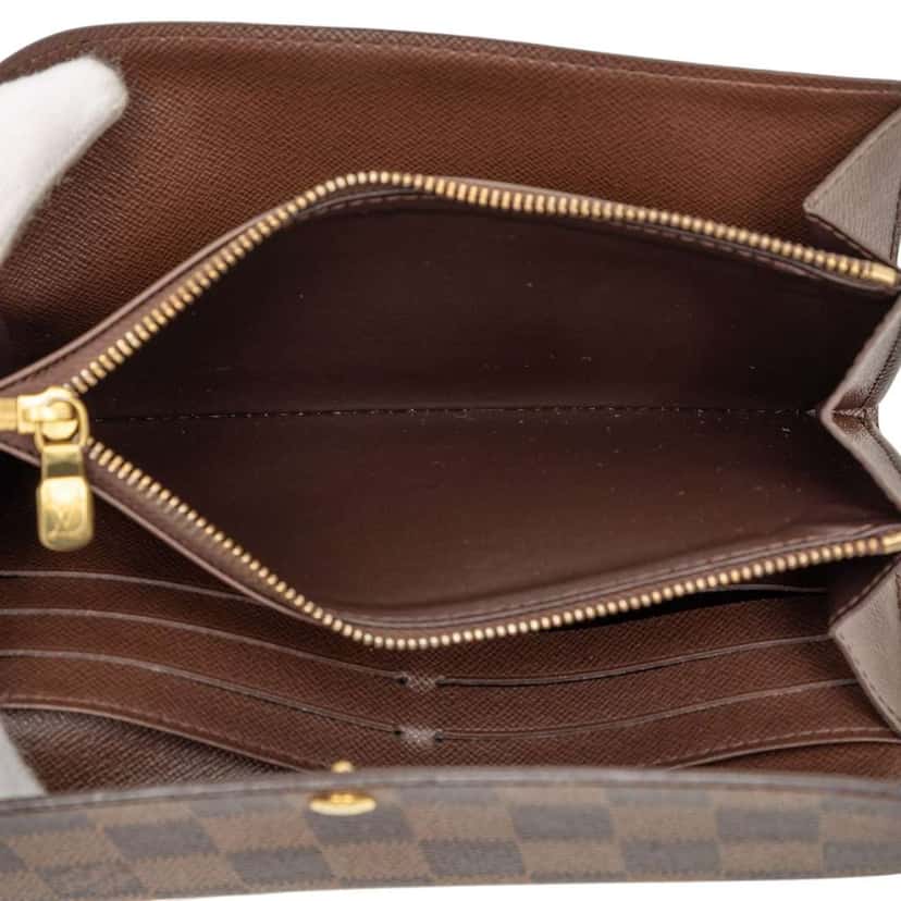 Louis Vuitton Damier Ebene Sarah Long Wallet Brown Good condition - Model View