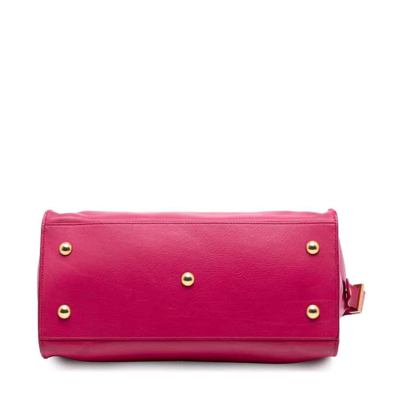 Saint Laurent Small Calfskin Cabas Chyc Satchel Pink Leather Very good condition - Inside View