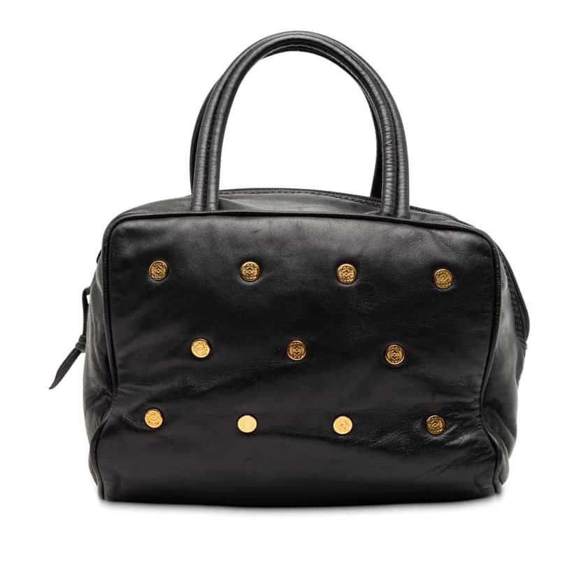 Loewe Leather Anagram Studs Handbag Black Leather Good condition - Front View
