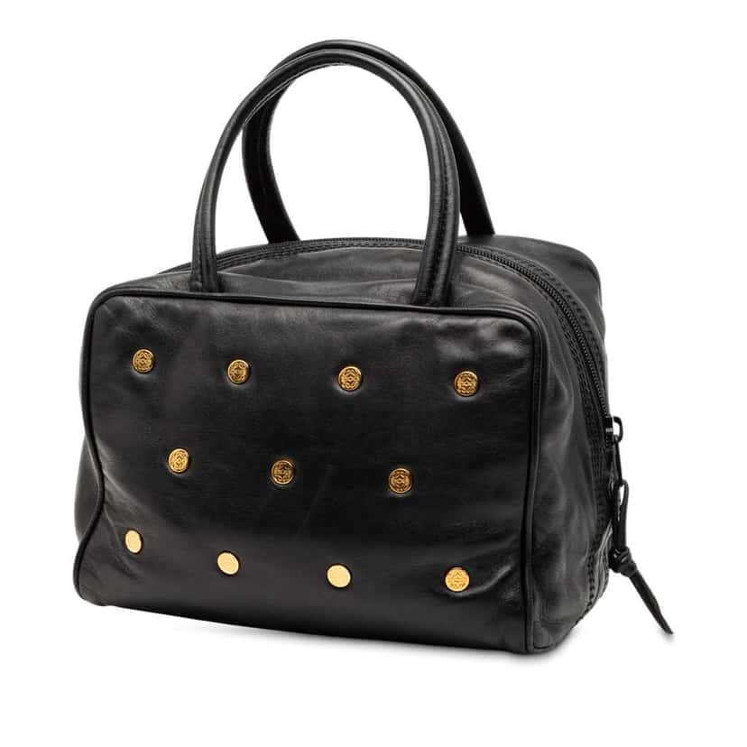 Loewe Leather Anagram Studs Handbag Black Leather Good condition - Back View