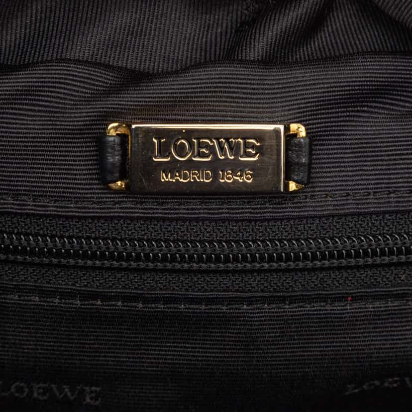 Loewe Leather Anagram Studs Handbag Black Leather Good condition - Box View