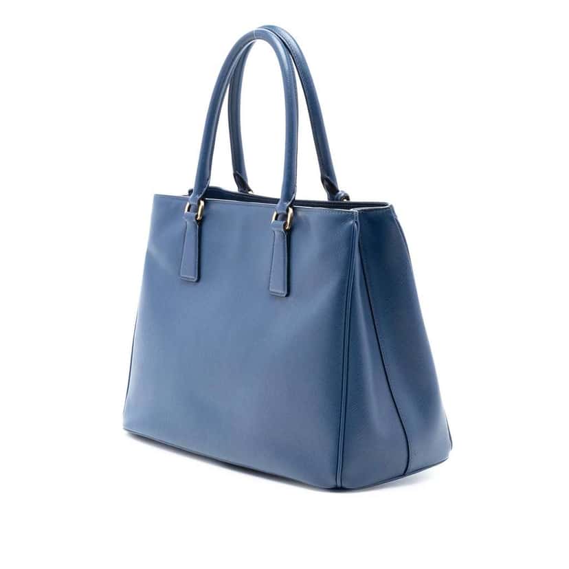 Prada Medium Saffiano Lux Galleria Satchel Blue Leather Very good condition - Back View
