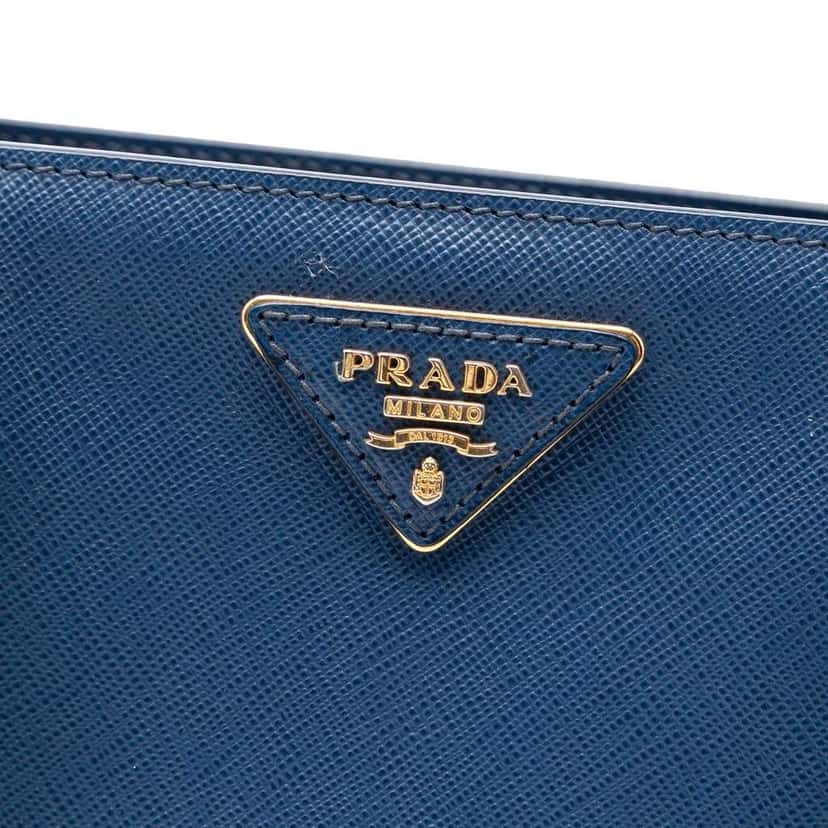 Prada Medium Saffiano Lux Galleria Satchel Blue Leather Very good condition - Box View