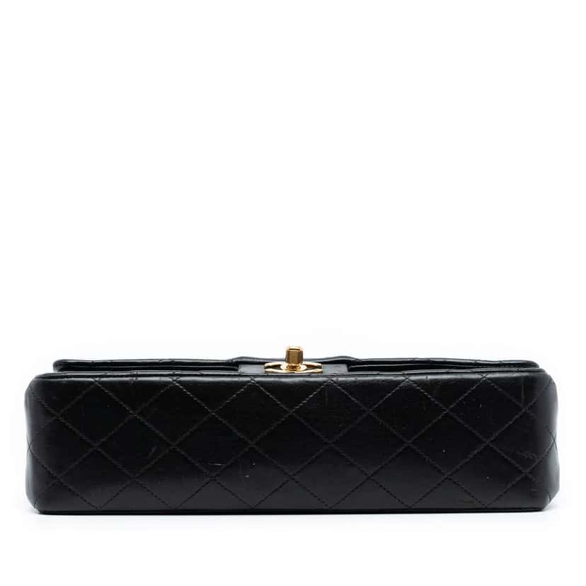 Chanel Medium Classic Lambskin Double Flap Black Leather Good condition - Inside View
