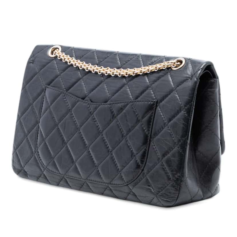 Chanel Reissue 2.55 Aged Calfskin Double Flap 226 Black Leather Good condition - Back View