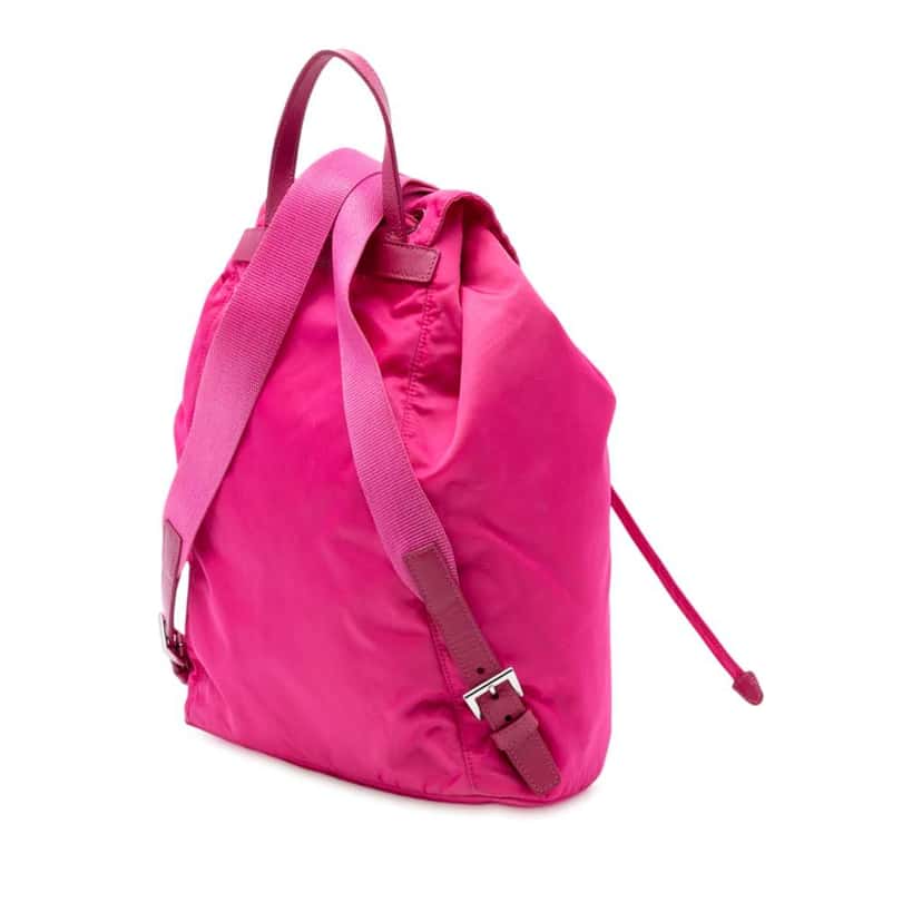 Prada Tessuto Drawstring Backpack Pink Good condition - Back View