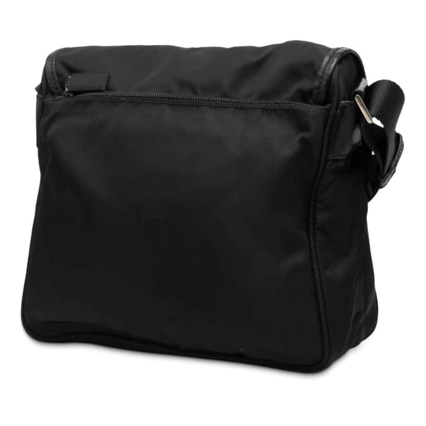 Prada Tessuto Buckle Messenger Bag Black Good condition - Back View
