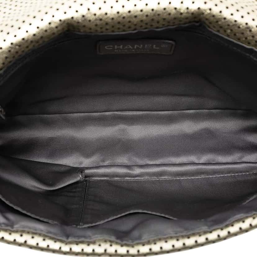 Chanel Medium Reissue Perforated Calfskin Drill Flap Gold Leather Very good condition - Model View