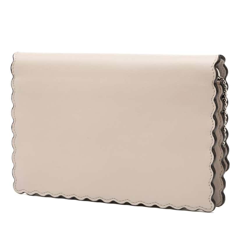 Fendi Leather Studded Monster Eyes Wallet on Chain Brown Leather Very good condition - Back View