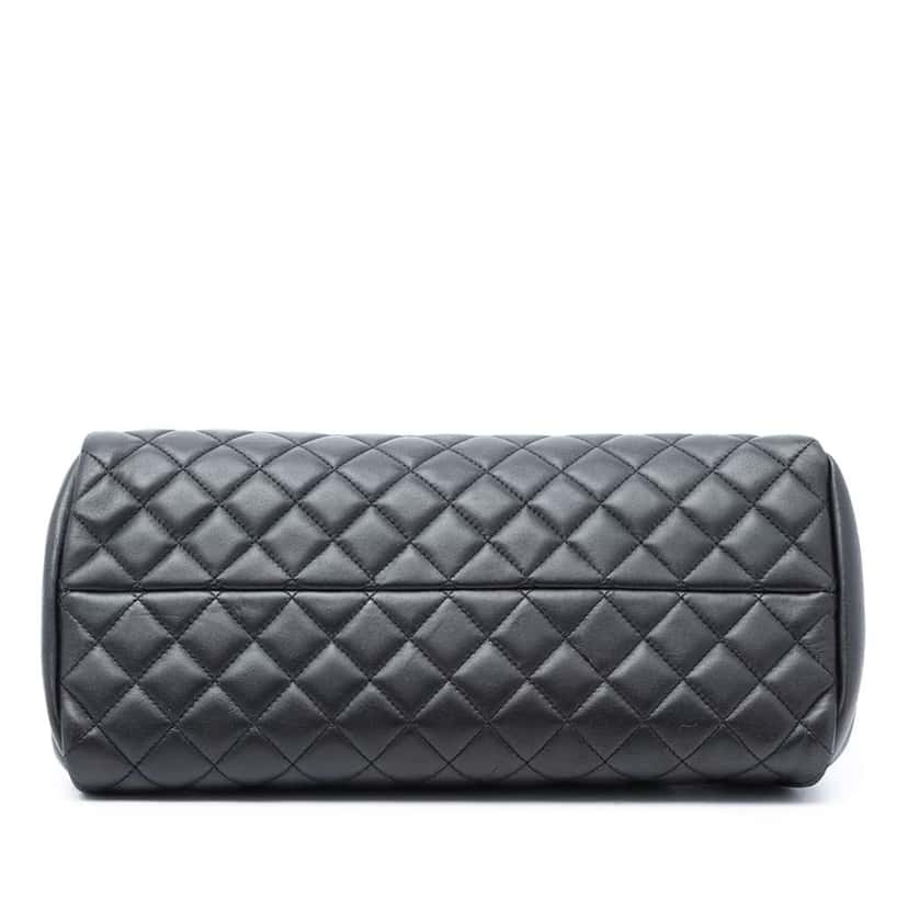 Chanel Medium Aged Calfskin Just Mademoiselle Bowling Bag Black Leather Good condition - Inside View