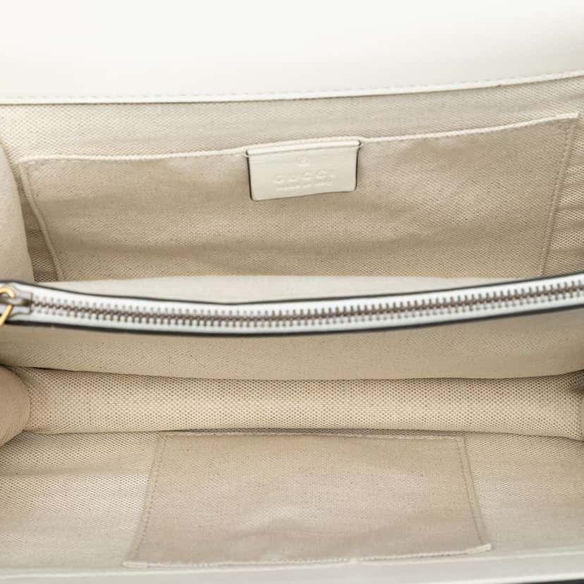 Gucci Medium Leather Bamboo Dionysus Web Satchel White Leather Good condition - Model View