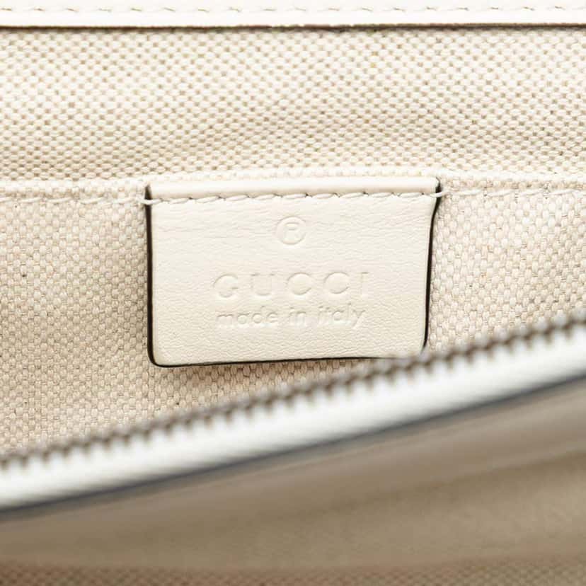 Gucci Medium Leather Bamboo Dionysus Web Satchel White Leather Good condition - Box View