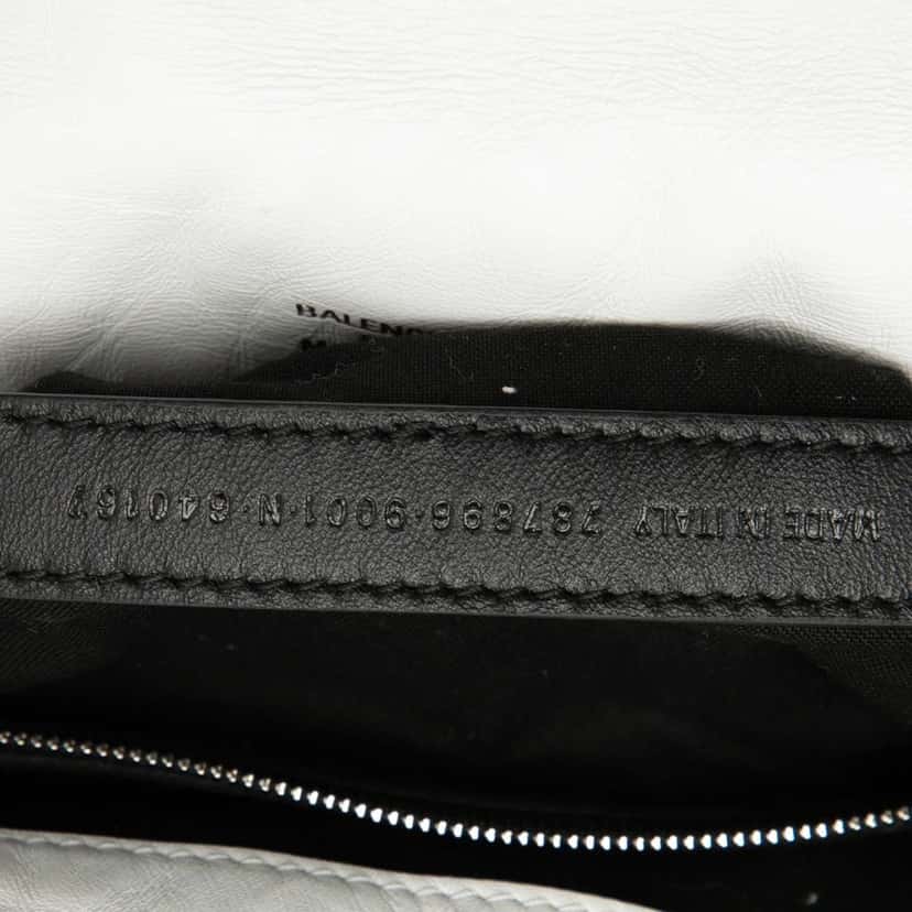 Balenciaga Small Calfskin Monaco Sling Shoulder Bag White Leather Very good condition - Box View