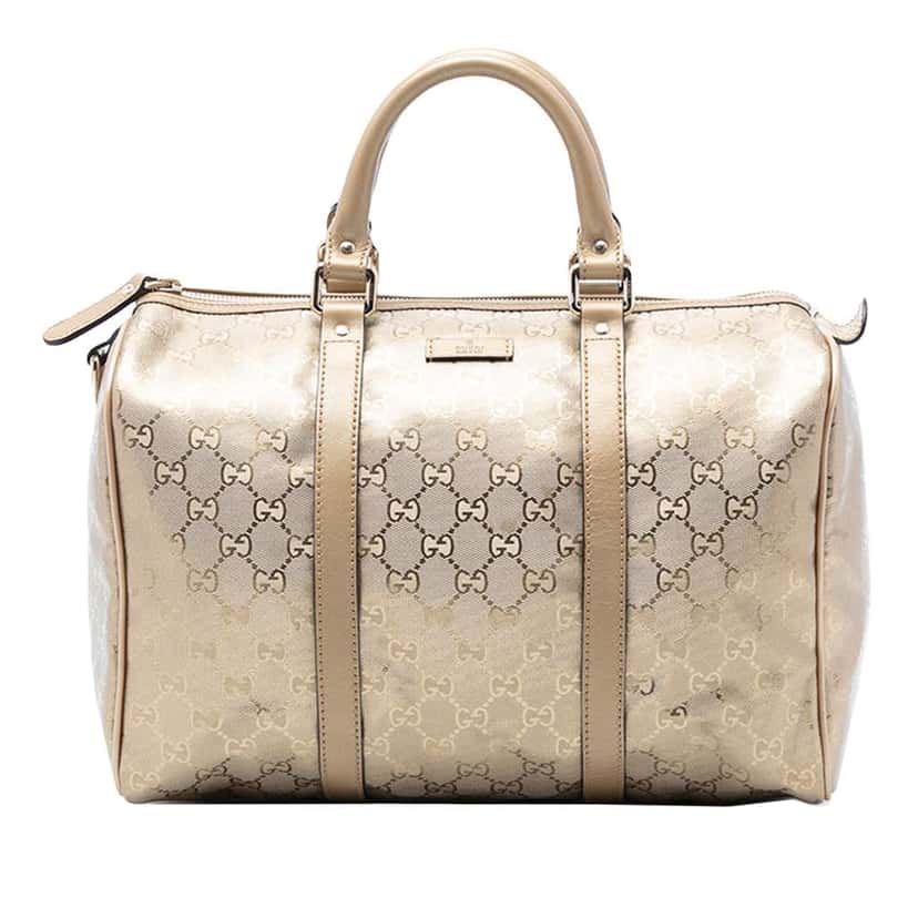 Gucci Medium GG Imprime Joy Boston Bag Gold Canvas Good condition - Front View