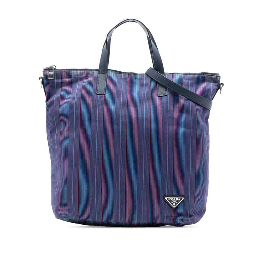 Prada Tessuto Stampato Satchel Blue Good condition - Front View