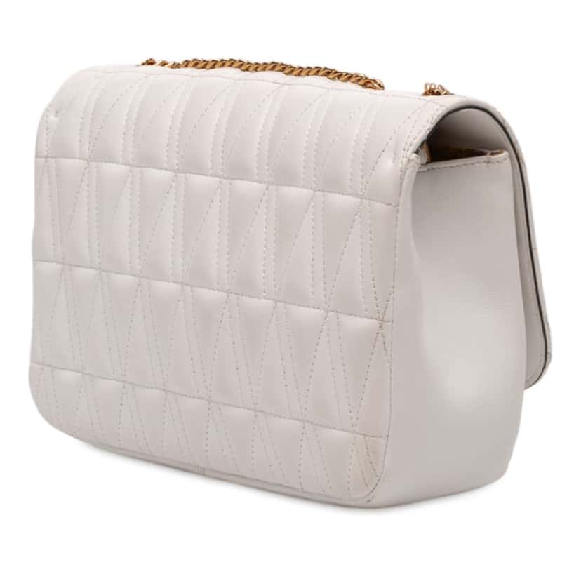 Versace Nappa Leather Virtus V Crossbody White Leather Very good condition - Back View