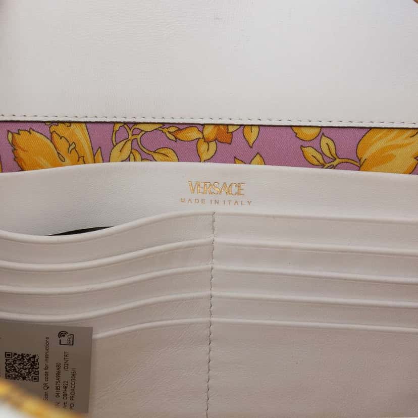 Versace Nappa Leather Virtus V Crossbody White Leather Very good condition - Box View