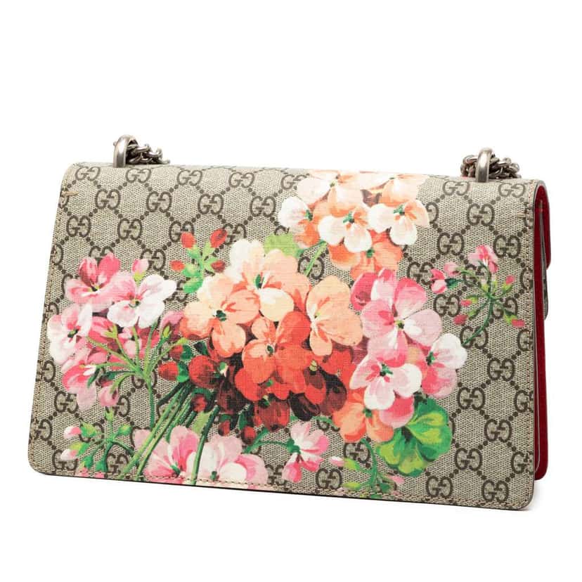 Gucci Small GG Supreme Blooms Dionysus Shoulder Bag Brown Canvas Good condition - Back View