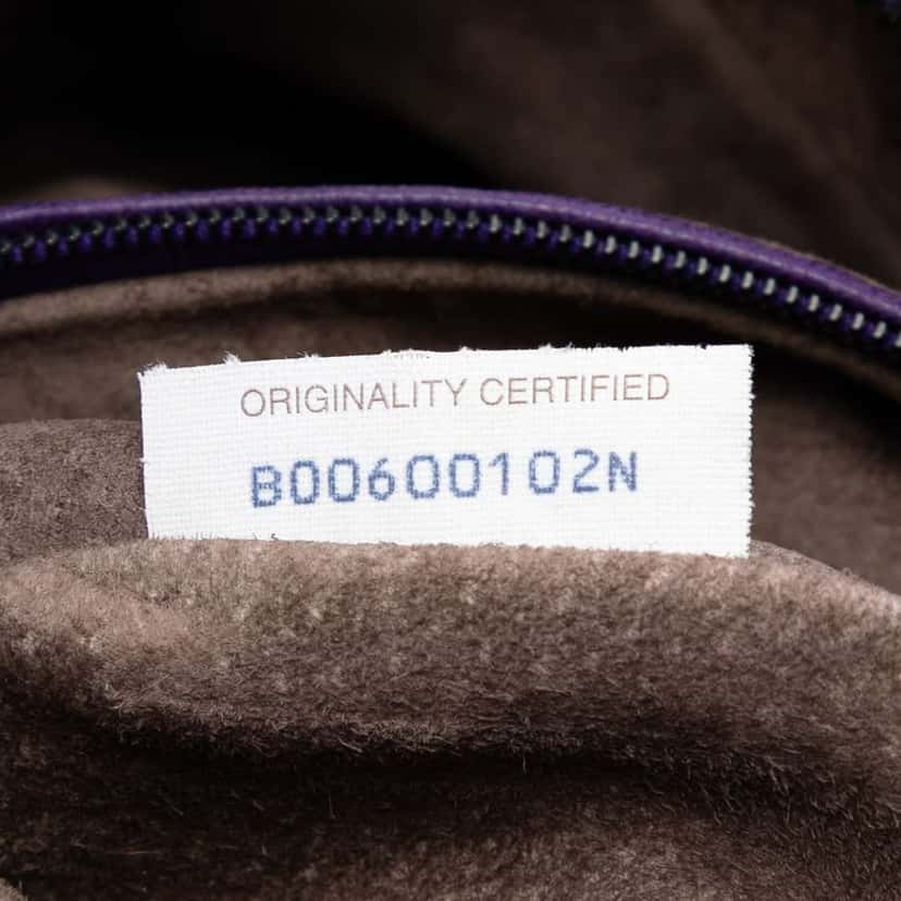 Bottega Veneta Intrecciato Trimmed Leather Handbag Purple Leather Very good condition - Box View