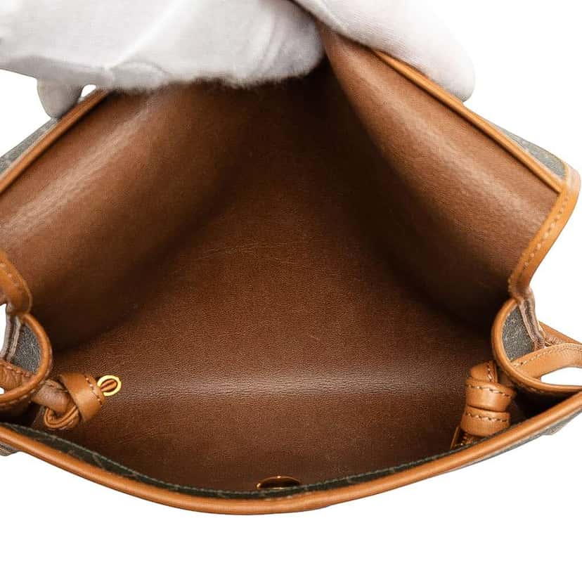 Dior Honeycomb Coated Canvas Crossbody Brown Canvas Good condition - Model View