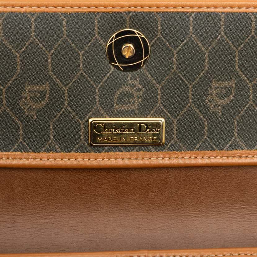 Dior Honeycomb Coated Canvas Crossbody Brown Canvas Good condition - Box View