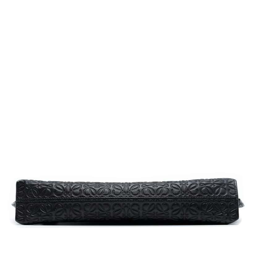 Loewe Embossed Anagram Leather Repeat T Clutch Black Leather Good condition - Inside View