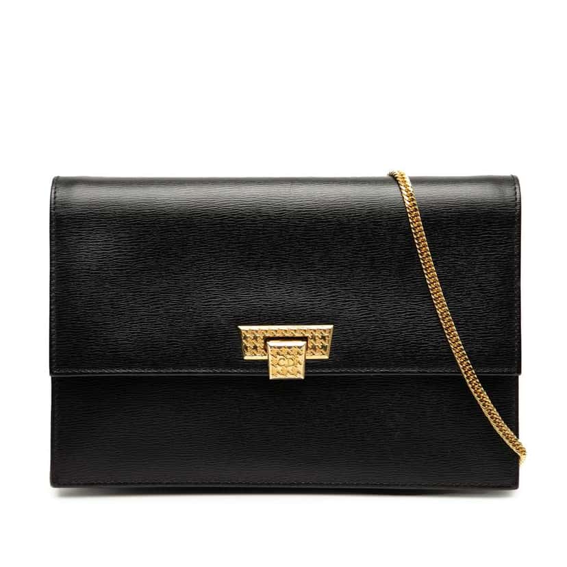 Dior Leather Chain Crossbody Black Leather Good condition - Front View