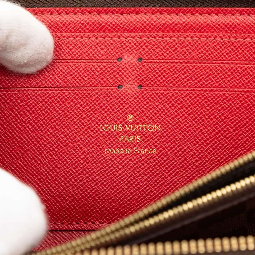 Louis Vuitton Damier Ebene Clemence Zippy Wallet Brown Good condition - Box View