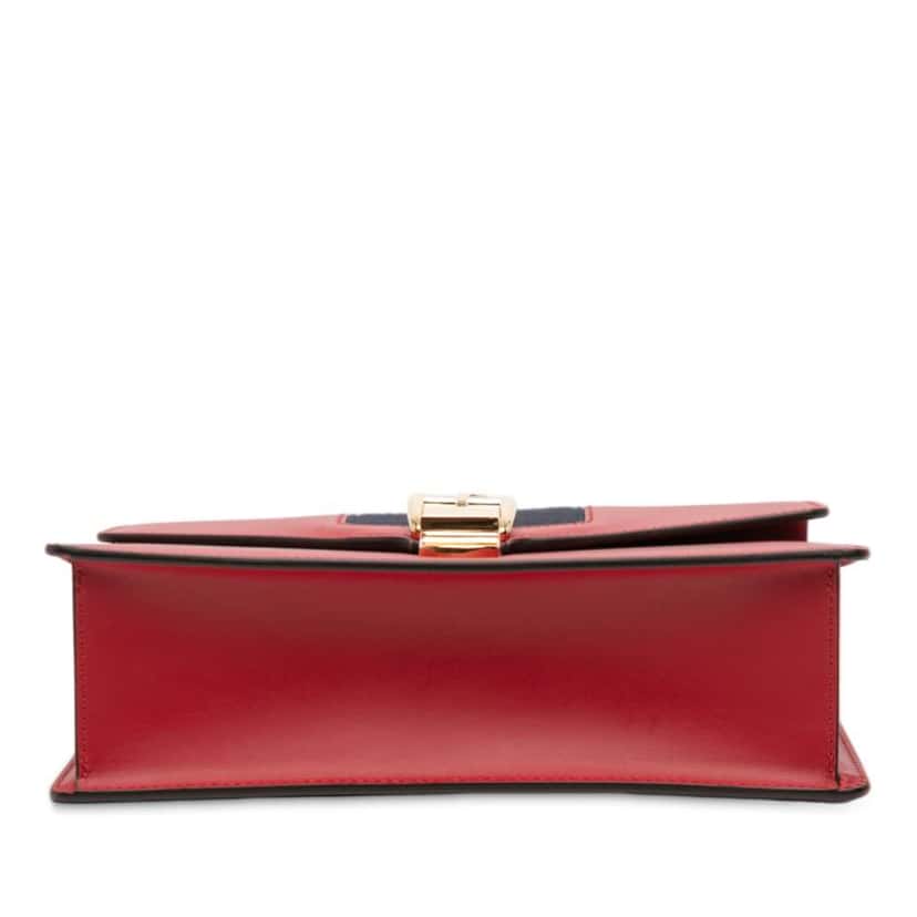 Gucci Small Leather Sylvie Web Satchel Red Leather Very good condition - Inside View