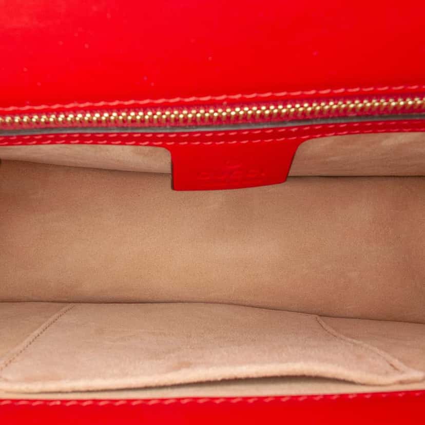 Gucci Small Leather Sylvie Web Satchel Red Leather Very good condition - Model View
