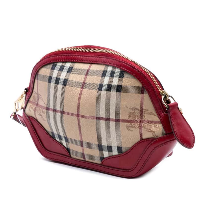 Burberry Mini Haymarket Check Coated Canvas Orchard Crossbody Brown Canvas Good condition - Back View
