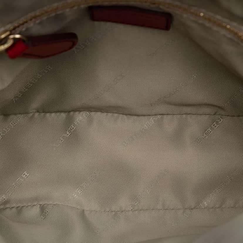 Burberry Mini Haymarket Check Coated Canvas Orchard Crossbody Brown Canvas Good condition - Model View