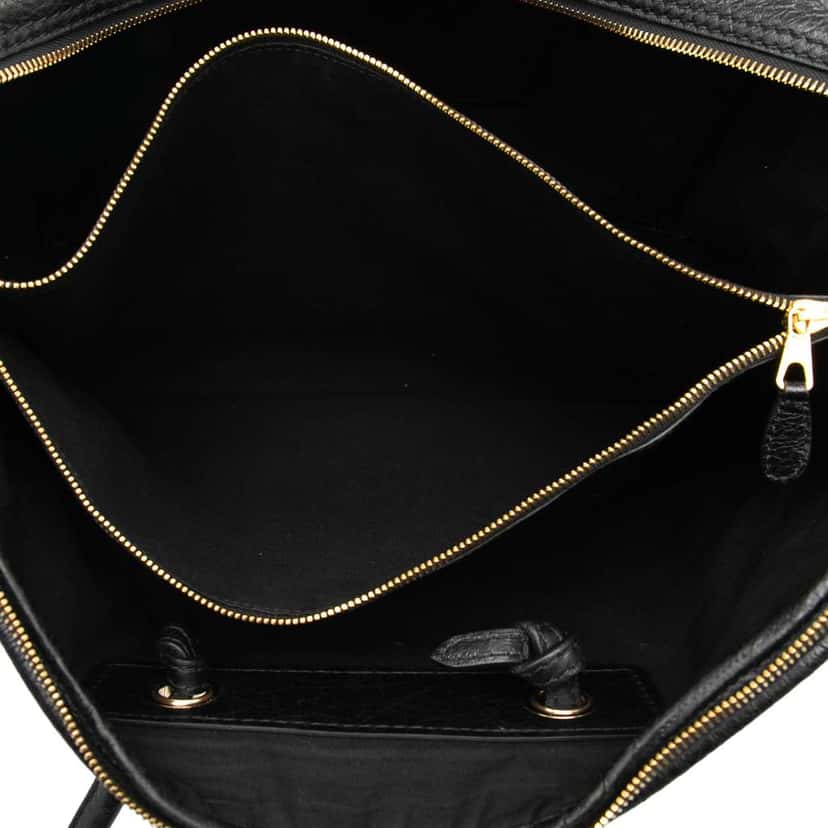 Balenciaga Medium Lambskin Blanket Square Satchel Black Leather Good condition - Model View