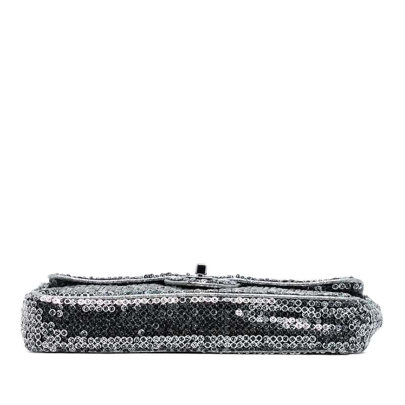 Chanel CC Sequins East West Flap Silver Polyester Good condition - Inside View