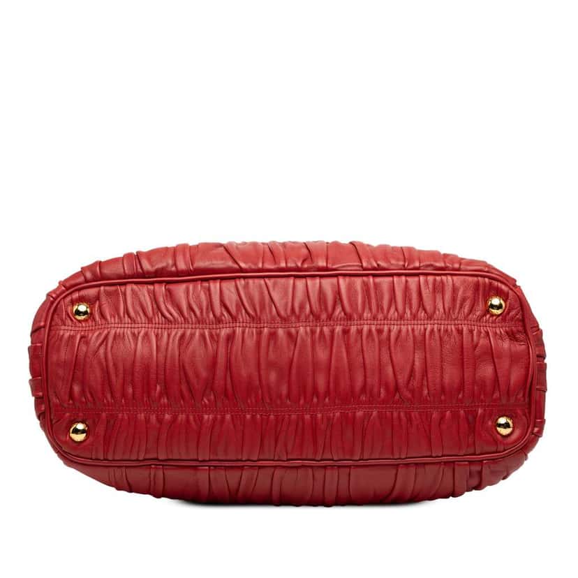 Prada Nappa Gaufre Tote Red Leather Good condition - Inside View