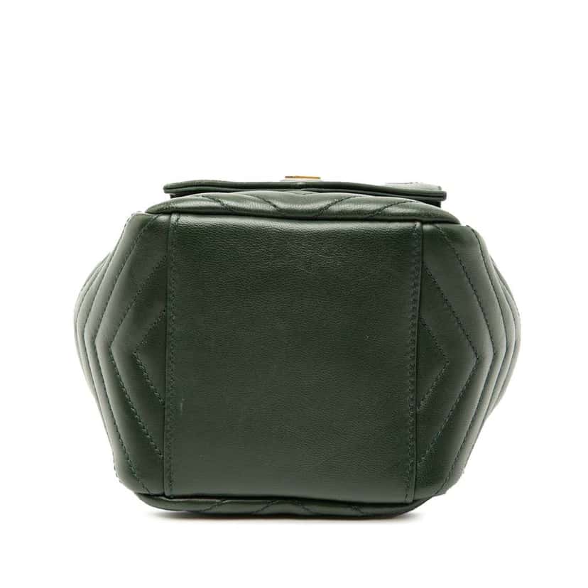 Saint Laurent Mini Quilted Leather Joe Bucket Bag Green Leather Good condition - Inside View