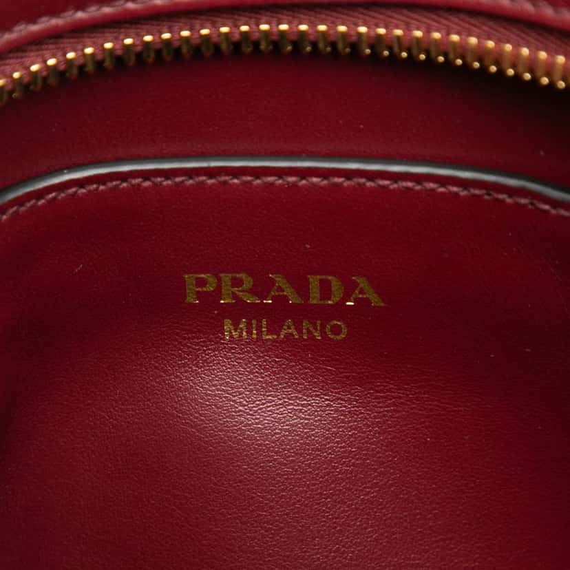 Prada Soft Calf Trimmed Saffiano Lux Open Convertible Tote Red Leather Good condition - Box View